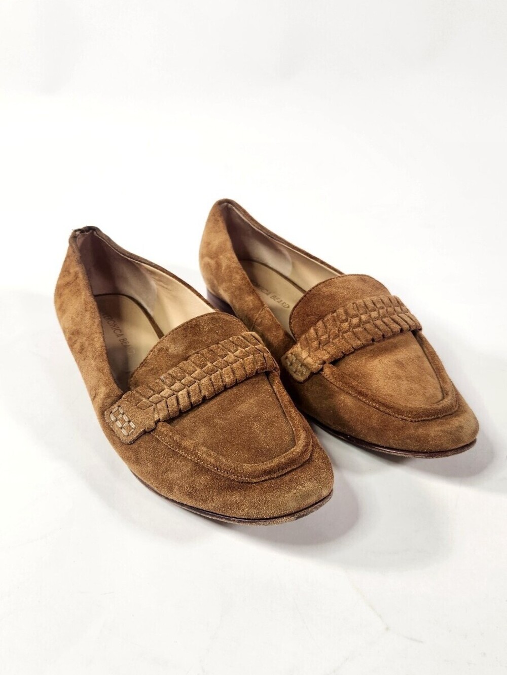 Veronica Beard Penny Woven Suede Loafers Size 6